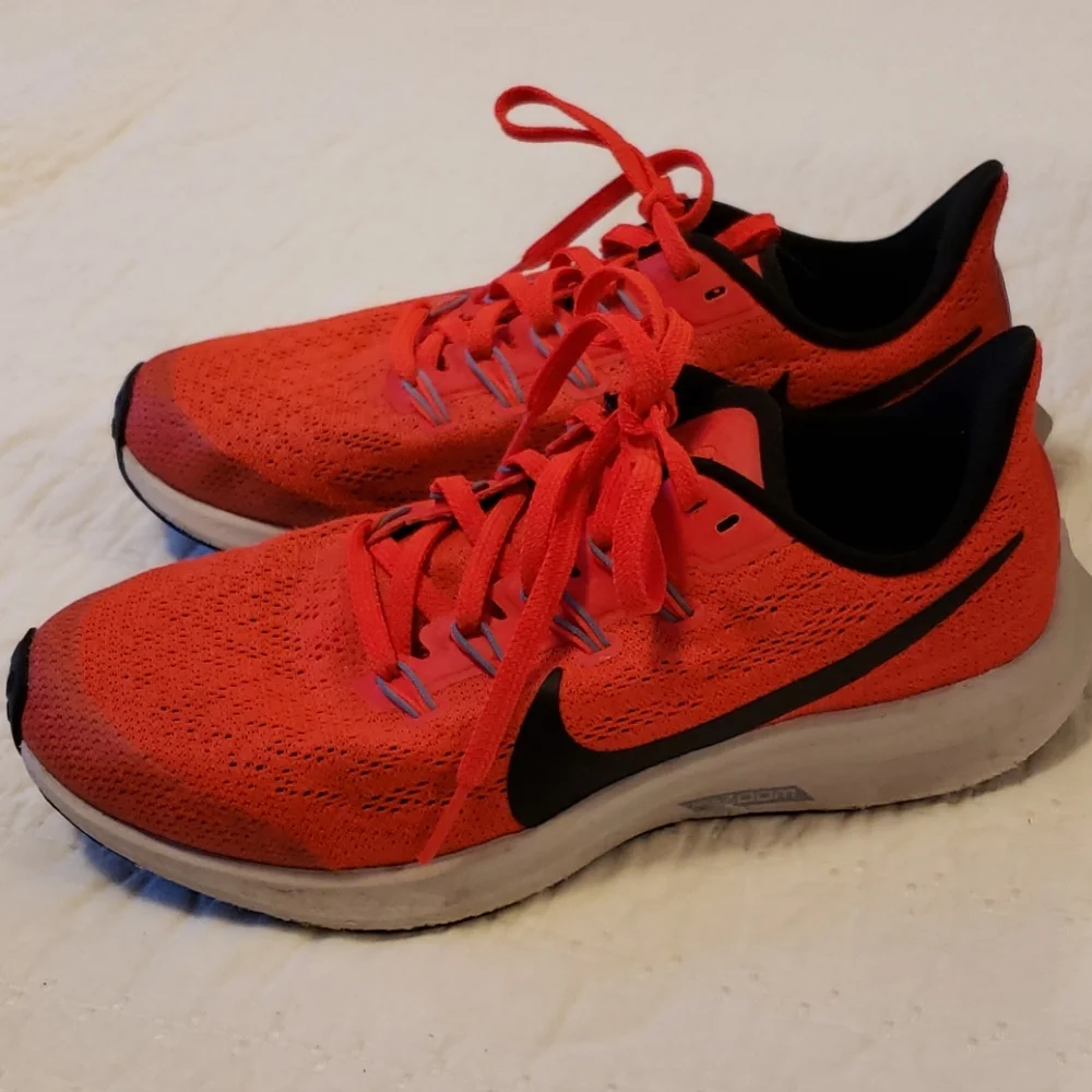 Nike Pegasus Athletic Shoe Youth Kids 5Y Orange Black Running Sneakers Bright